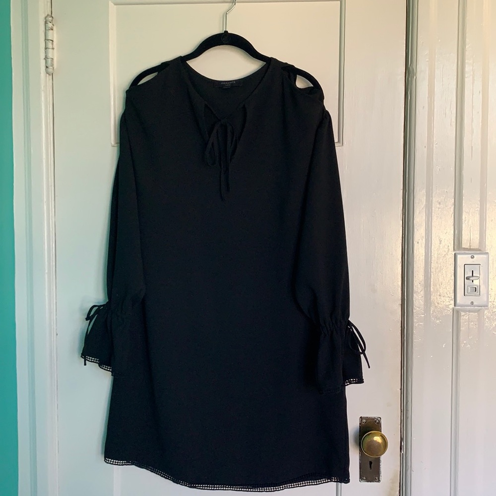 All Saints Black Knee Length Dress
